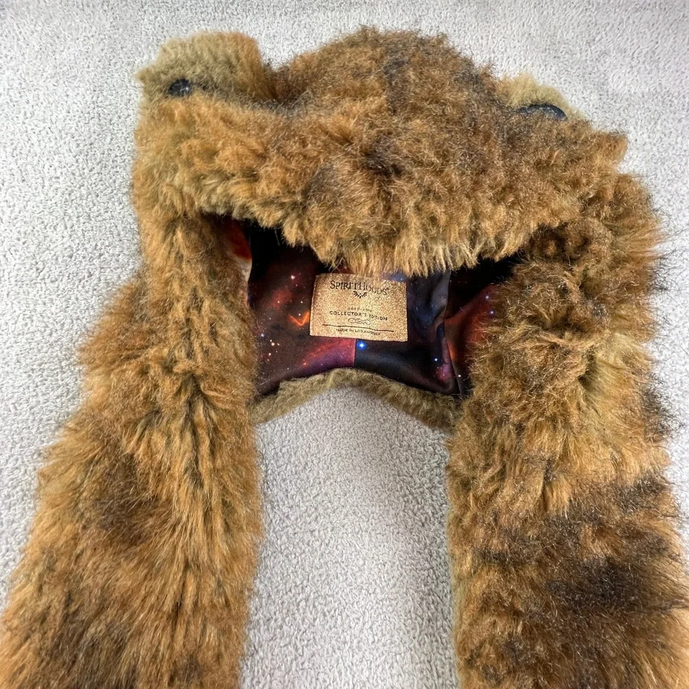 SpiritHoods Grizzly Bear Galaxy Collector Edition Faux Fur Hood Scarf Brown Rave - Picture 6 of 16